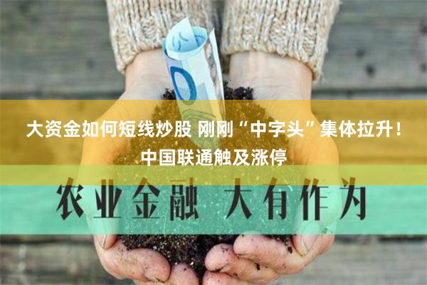 大资金如何短线炒股 刚刚“中字头”集体拉升！中国联通触及涨停